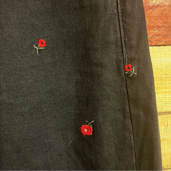 Gap Black Floral Embroidered High Rise Universal Leggings Size 14/32 - Picture 6 of 10